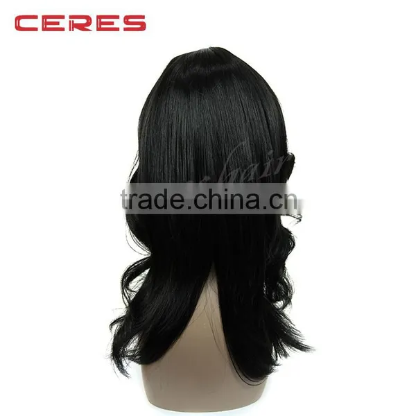 Wholesale Natural Brown Wavy and Curly Noble Synthetic Hair Wig, European Hair Style Wig photo-4