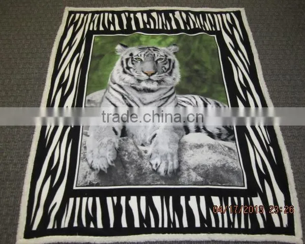 Sherpa Throw Blanket Knit and Printed Raschel Throw Rev Sherpa photo-6