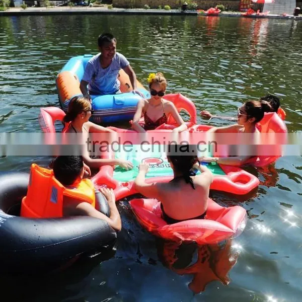 Outdoor 4 Chair Inflatable Floating Poker Table photo-2