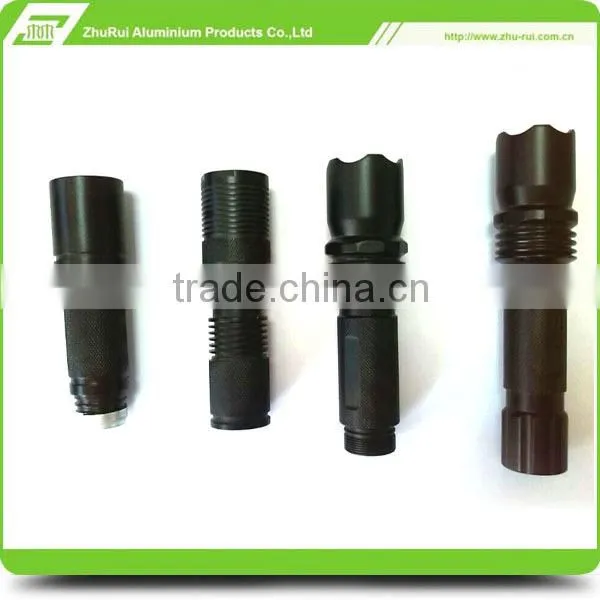 aluminum flashlight torch shell /CNC processing flashlight cover/military flashlight casing