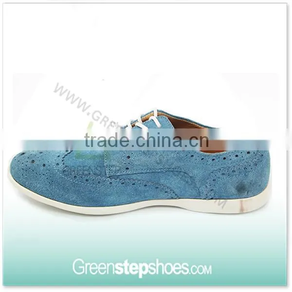 2015 Cow Suede Leather Latest Men Flat Sole Shoes Pictures photo-2
