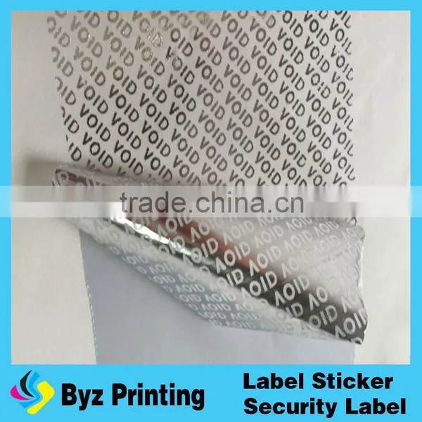 Hot Sale Hologram Silver Color Void Security PET Sticker in Lidun Brand photo-4
