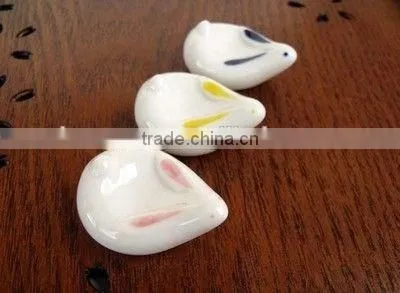 Cute Hand Made Chinese Ceramic Cartoon Cat, Panda, Rubblit & Dog Pattern Chopsticks Rest Knife Fork Holder photo-4