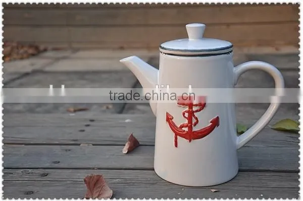 Ceramic Relief Anchor Shape Kettle photo-3