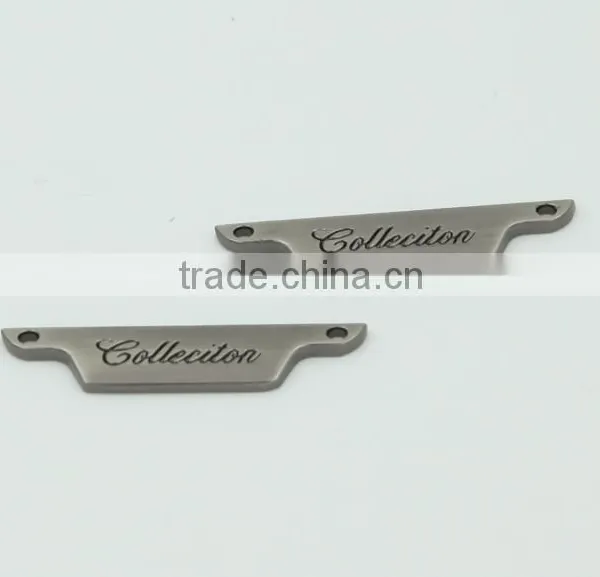 Custom Garment Fashionable Nickel Free Sewing Clothing Metal Label With 2 Holes photo-2