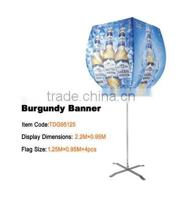 Burgundy Beach Flying Flag Banner Stand photo-2