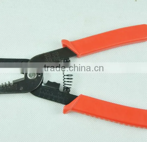 Red Plastic Handle Locking 10-18 AWG Cable Wire Stripper Cutter Pliers Black photo-2