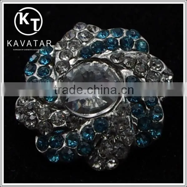 Good Quality NK030 Metal Flower Lead Free Metal Shank Rhinestone Buttons photo-2