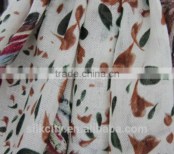 Custom Winter Pashmina Screen Printing 100% Wool Women Scarf photo-3