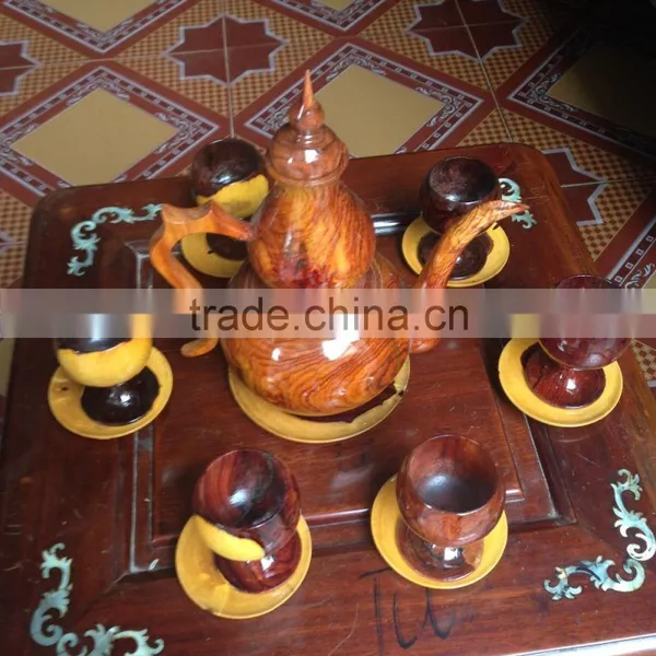 Wooden Tea Set Made in Vietnam, Sophisticated Tea Set, High Quality Wood Product photo-5