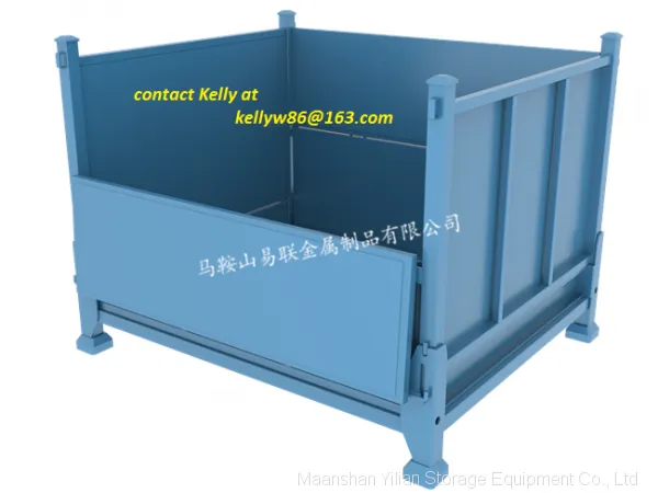 Foldable Stackable Steel Storage Box Cage Metal Bin Container photo-2