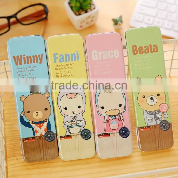 Factory Wholesale Metal Pencil Case Rectangular Cartoon Metal Tin Case photo-3