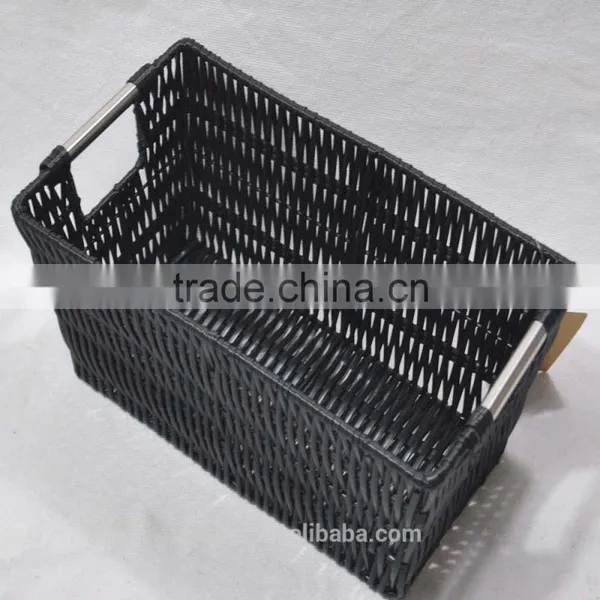 Multi-functional Plastic Woven Storage Basket With Handle photo-3