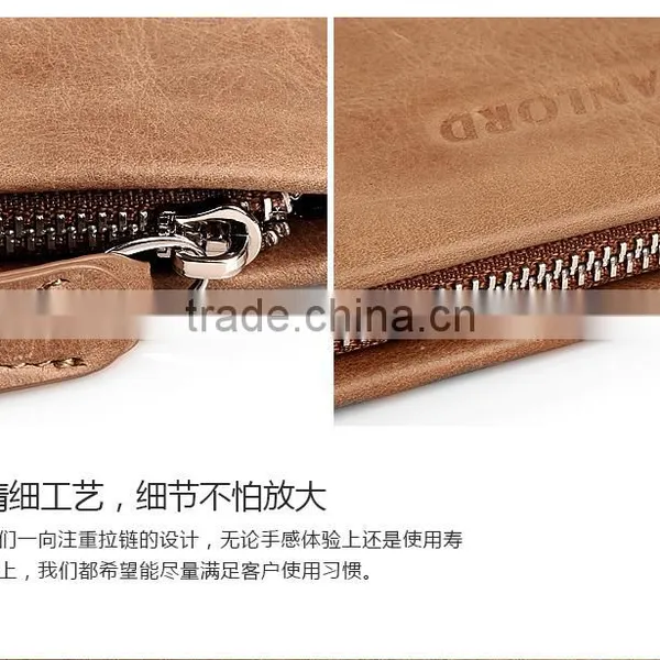 Genuine Leather Men's Wallet Clutch Bags Money Phone Bags For Men Purse photo-6