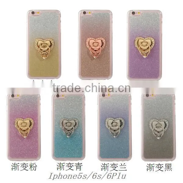 With Diamond Finger Holder Mobile Phone Case for IPhone 4/4s/5c/5s/6/6s Plus