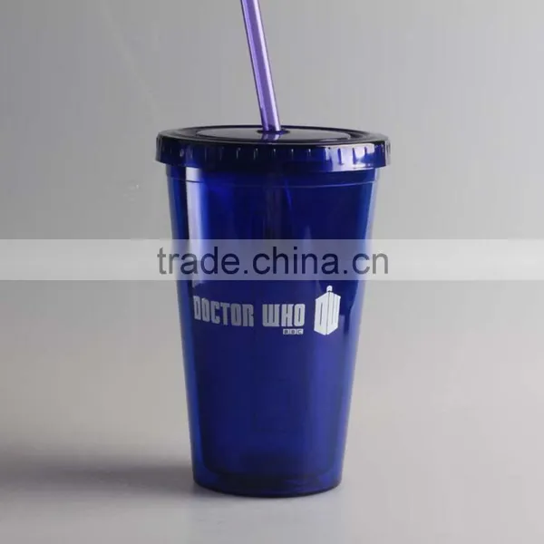 Food Grade Material PS Party Glass With Straw for Promotional photo-2