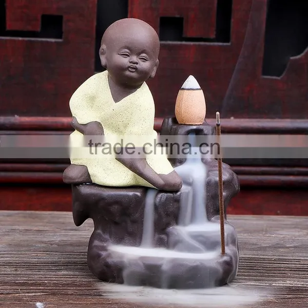 Creative The Little Monk Censer Backflow Incense Burner For Home Decor photo-4