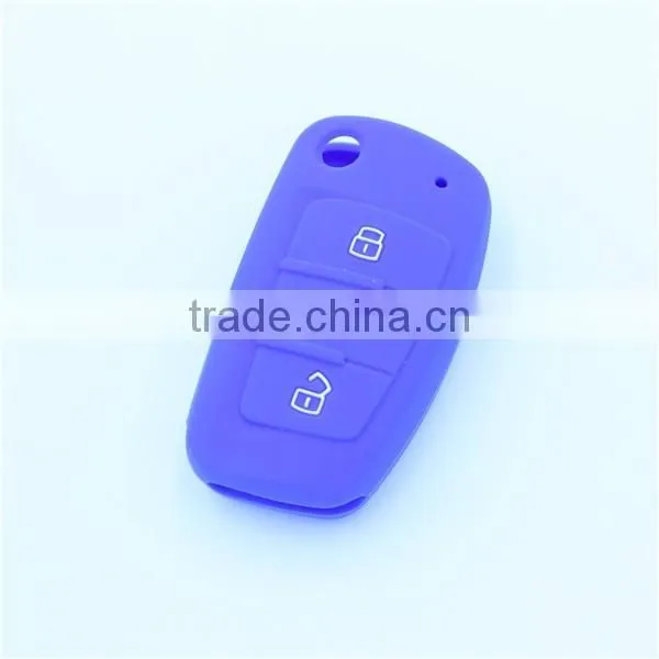for Audi Fold 3 Buttons Keys Silicone Remtoe Key Holder, Silicone Car Key Case photo-3