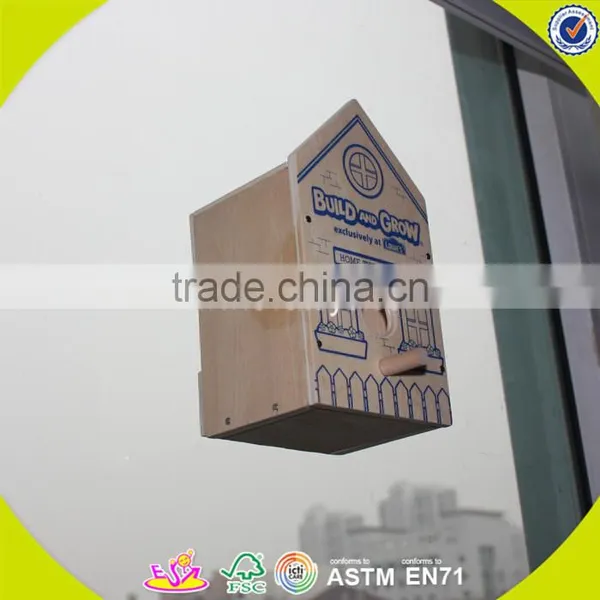 2017 New Fashion Funny Children Wooden Bird House W03B049 photo-4