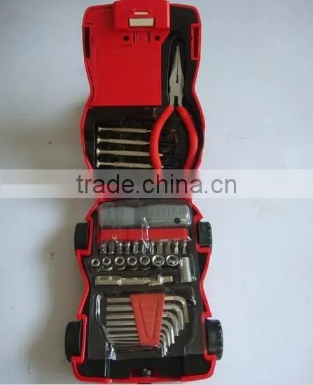 Promotional Car Shape 34pcs Hand Tools Set/kit With LED Light Torch photo-3