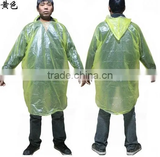 Yellow Transparent Disposable Raincoat for Sport Events photo-2