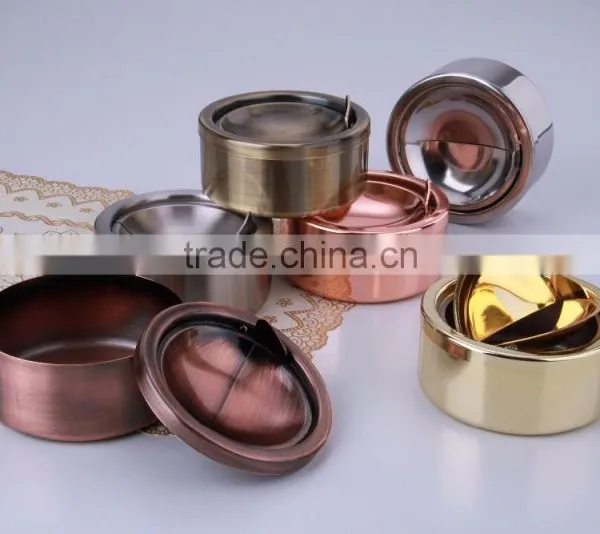 Copper Color Cigarette Ashtray Souvenir Antique Brass Ashtray photo-6