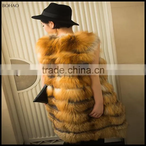 New Arrival 2016 Winter Warm Fsahion Long Women Faux Fur Vest Long Fox Fur Vest photo-4