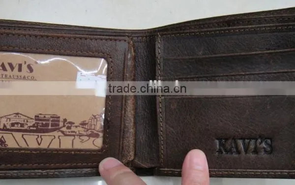 Fashion Cheap Popular Men Cowhide Skin Real Leather Hot Wallet photo-5