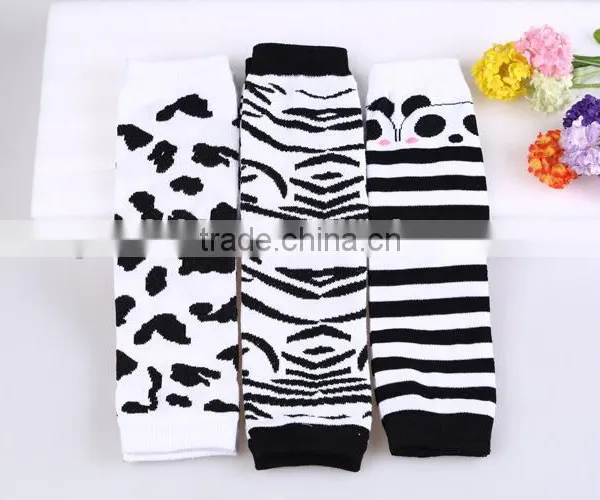 Baby Leg Warmers White And Black Kids Cotton Legging Warmers photo-3