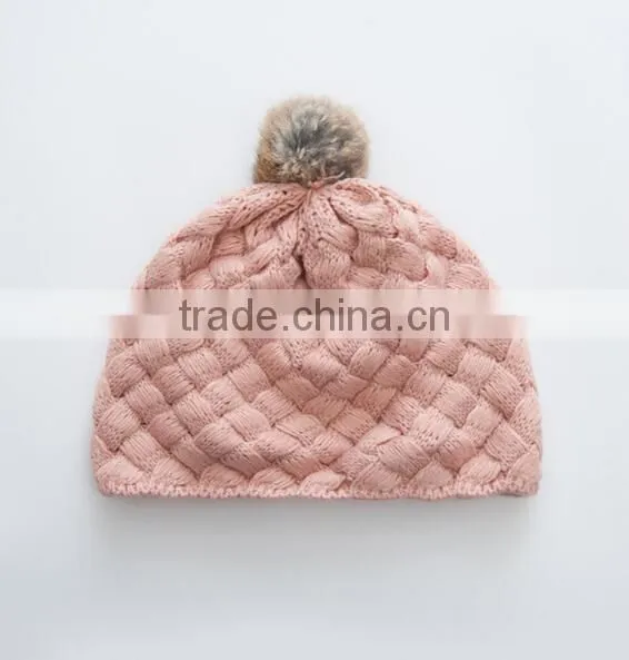 F40866A Crochet Kids Hat Fashion Winter Kids Hats Caps Beanie Hats With Topball photo-4