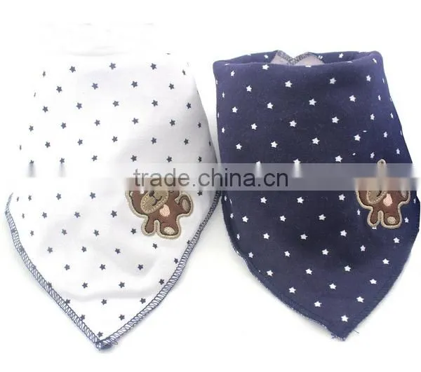 China Cute Baby Gift Applique Cotton Custom Absorbent Dribbler Wholesale Bandana Baby Bibs photo-2