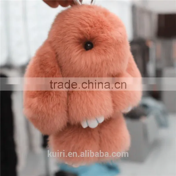 2017 Genuine Rex Rabbit Furs Keychain Pendant Bag Car Charm Tag 18cm Fluffy Bunny Rabbit Keychain Toy Doll Fur Monster Ke Lqb-39 photo-4