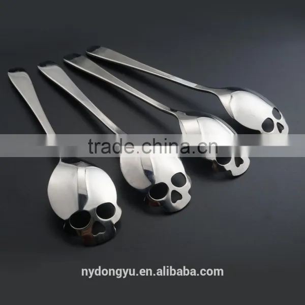 304 Stainless Steel Spoon / Jaxn Gold Plating Skeleton Coffee Honey Tea Spoon and Fork /fancy Dessert Jam Spoon photo-3