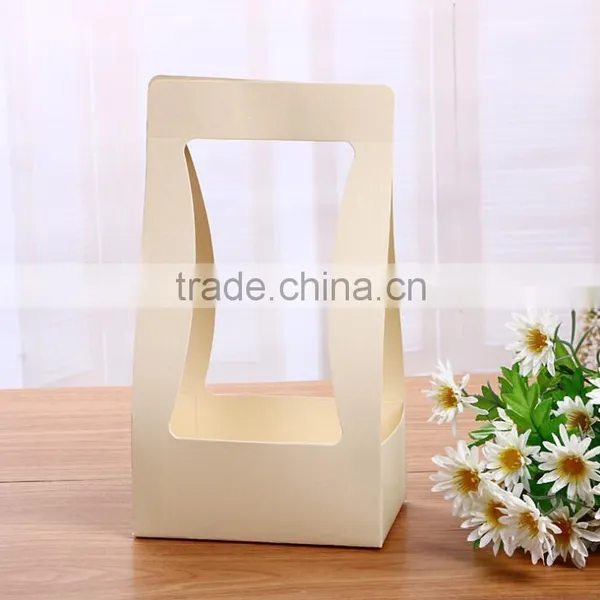 Portable Flower Gift Packaging Box Waterproof Paper Basket Box Case Potting Plants Gift Paking Home Decorations photo-2