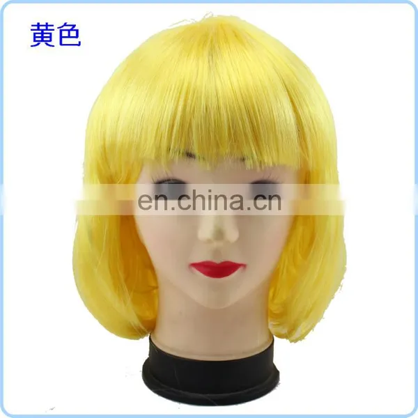 Short Hair Bob Pink Wig With Bangs FGW-0054 photo-4