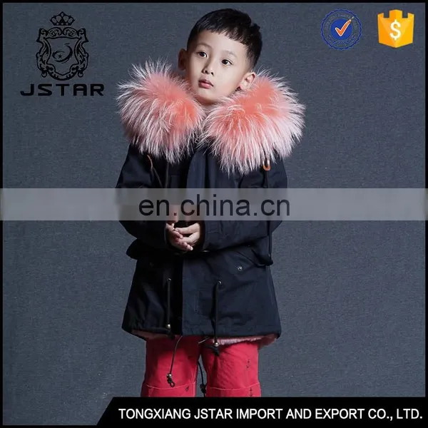 2017 New Design Winter Faux Fur Jacket With Hood Coats for Boys