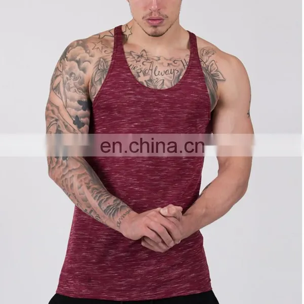 Available Color Slub Blank Mens Gym Vest photo-3