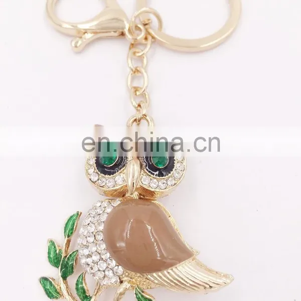 Cute Owl Keychain Rhinestone Purse Bag Pendant Charm Keyring Key Chain photo-2