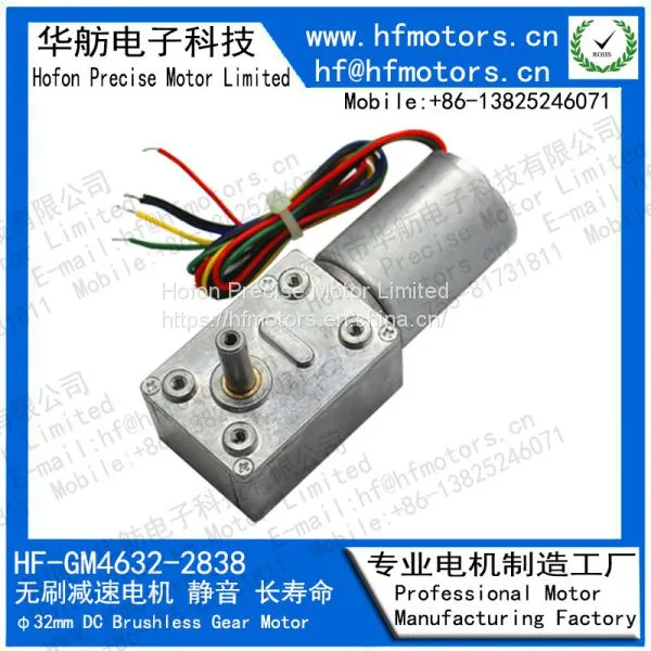 32mm Brushless DC Worm Gear Motor 24V for Precision Equipment / Household Appliances GM4632-2838