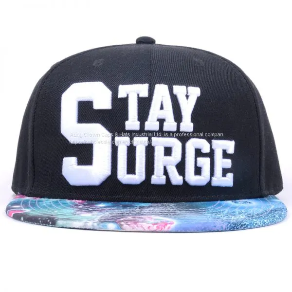 China Acrylic 6 Panel Black Custom 3D Embroidery Snapback Hats photo-3