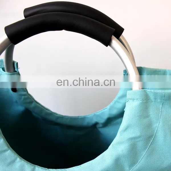 Custom Logo Large Tote Laundry Basket Collapsible Fabric Laundry Hamper Dirty Clothes Bag With Round Handle photo-5