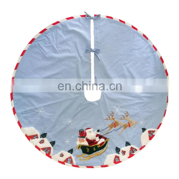 Decorative LED Embroidery Penguin With Hat 3D Scarf Tree Skirt for Christmas photo-3