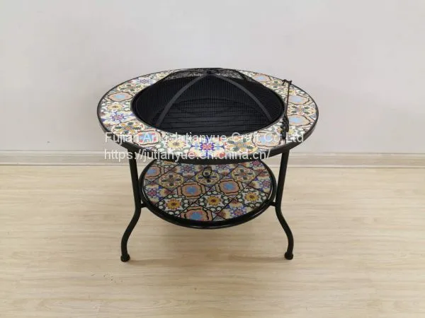 Outdoor Metal Brazier Square Table Firepit Garden Patio Heater/BBQ/Ice Pit With Waterproof Cover (Fire Pit & Grill) photo-2