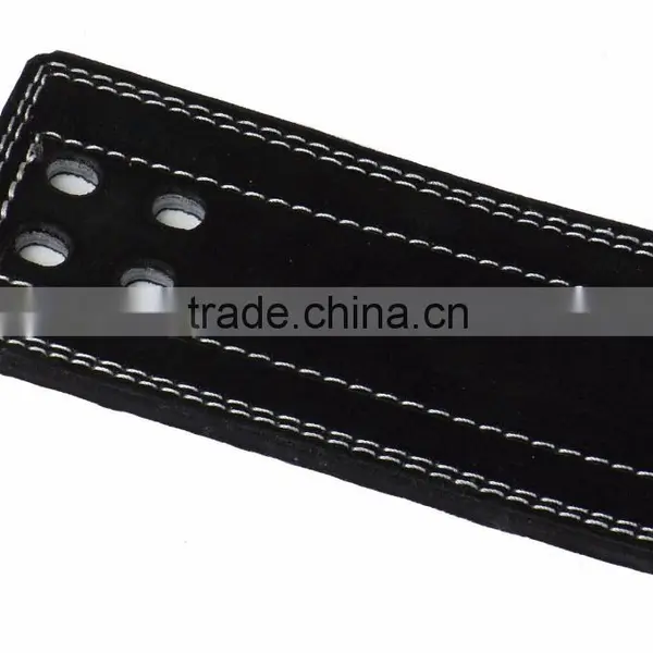 Professional Fitness Weightlifting Power Gym Belt Lever Genuine Leather Belt 4" Black Buckle New photo-3