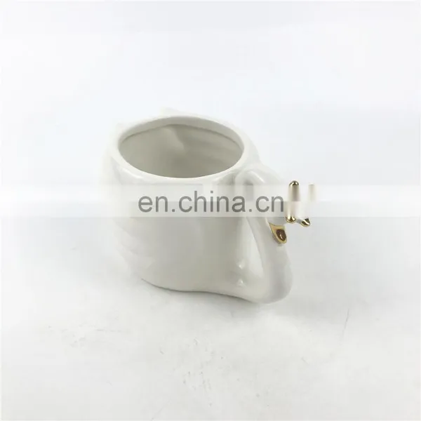 Custom Pink Square Swan Shaped Animal Ceramic Coffee Mug photo-4