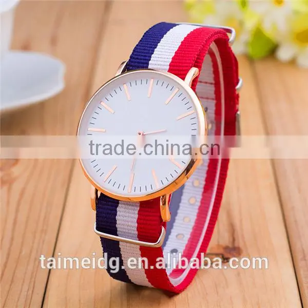 China Watch Factory Promotional Men Quartz Fabric Wrist Watch for Student, Wrist Watches Ladies, Charm Men Watch