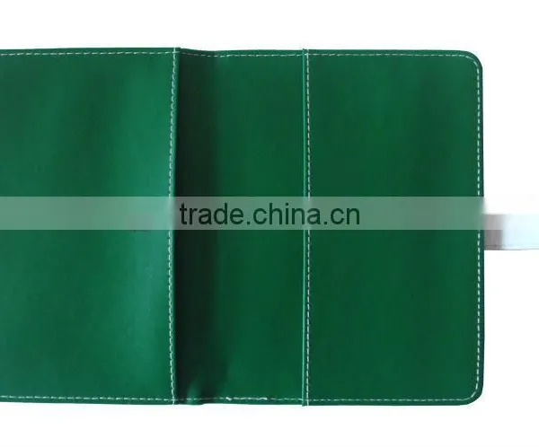 PU green note book card holder leather pocket business card cardboard business card holder