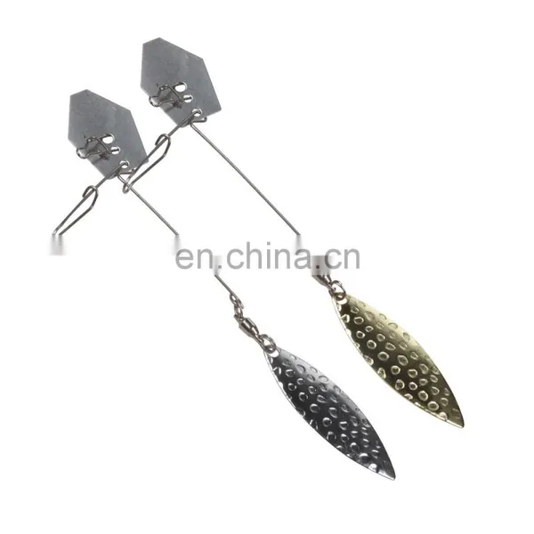 JOHNCOO Wholesale Blade Fishing Accessories Lure Willow Leaf Water Drop Ball Bearing Swivel Metal Noise Spinner Blades