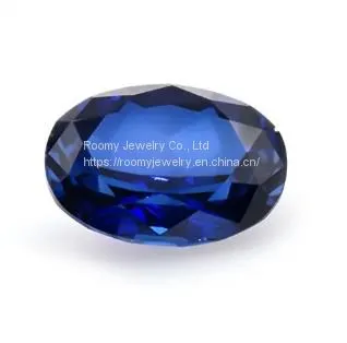 Wholesale Blue Sapphire Loose Dark Blue Colored Stone Synthetic Corundum Losse Gemstone