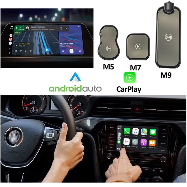 Carplay Android Auto Wired to Wireless CP/AA 2 in 1 Adapter